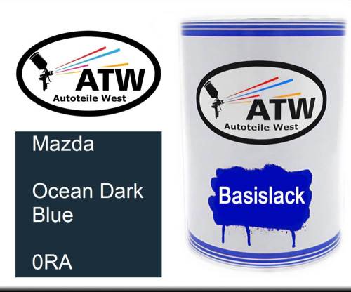 Mazda, Ocean Dark Blue, 0RA: 500ml Lackdose, von ATW Autoteile West.